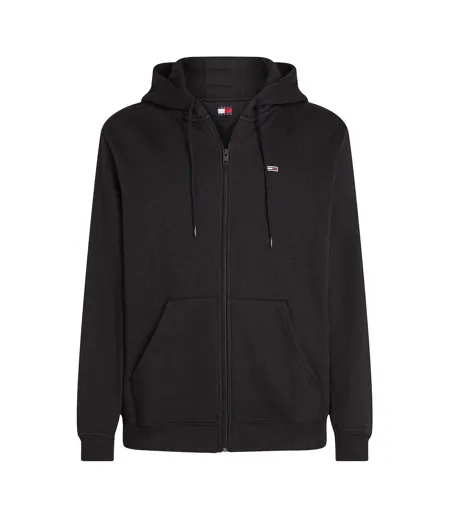 Mens Lightweight Full Zip Hoodie Black Tommy Jeans