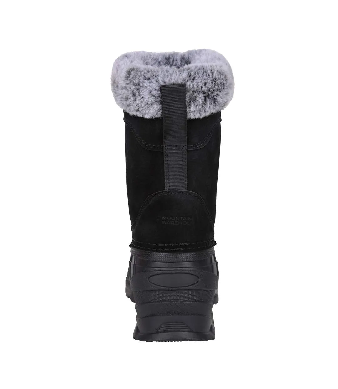 Womens/ladies Snowdrift Suede Faux Fur Lined Snow Boots Black Mountain Warehouse-2