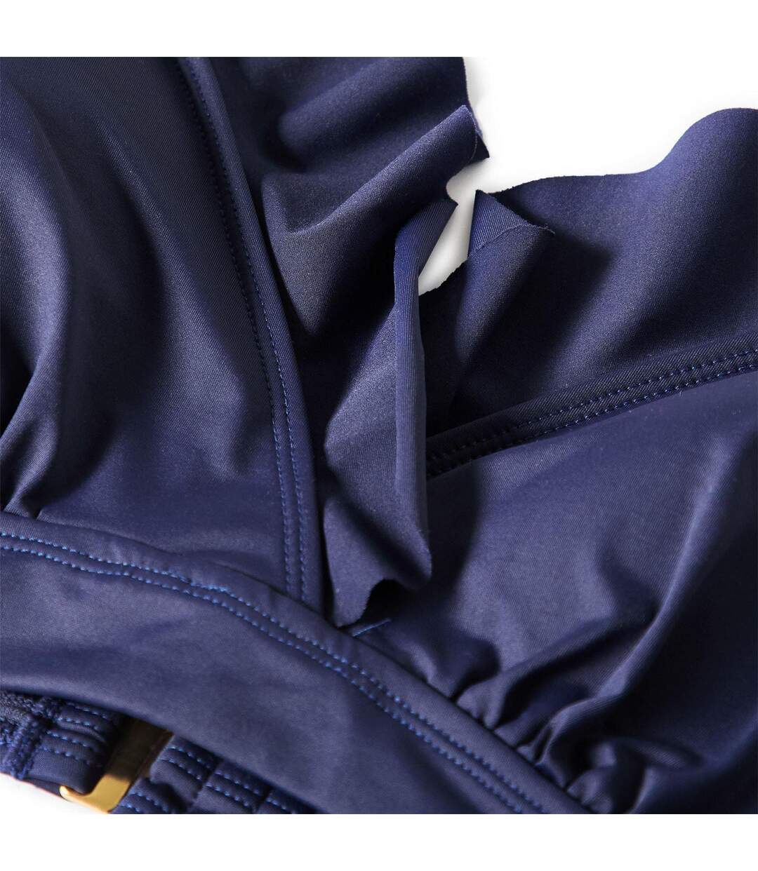 Womens/ladies Ruffled V Neck Bikini Top Navy Ralph Lauren-3