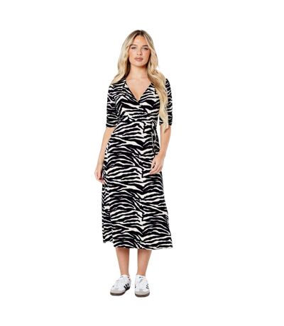 Robe mi-longue femme noir / blanc Dorothy Perkins