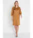 Robe ample courte en tissu suédé uni-1