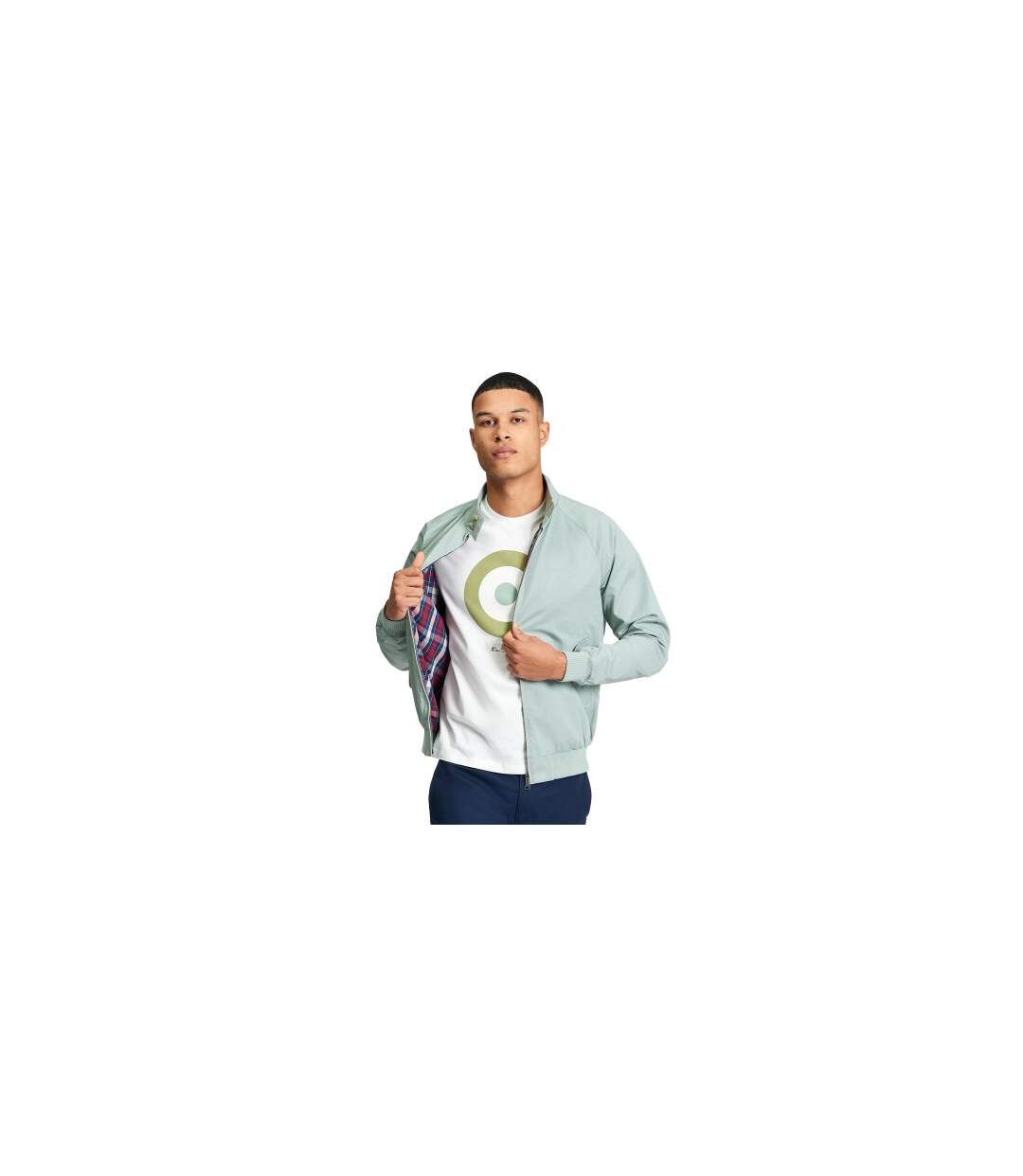 Veste Motif/style Signature Harrington Homme Vert De Gris Ben Sherman-1