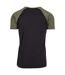 T-shirt Manches Raglan Motif/style Contrasté Homme Noir Olive Urban Classics-2