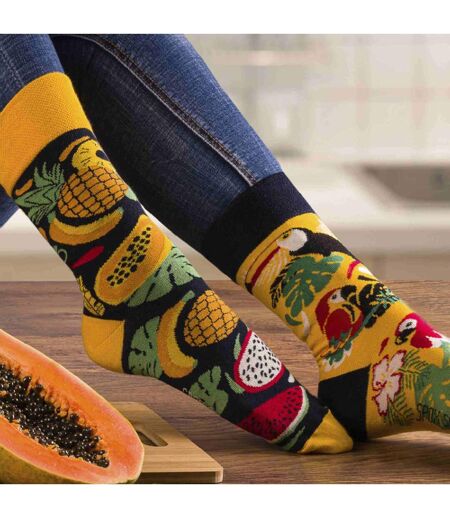 1 Pack Unisex Mismatched Novelty Odd Socks - Tropical