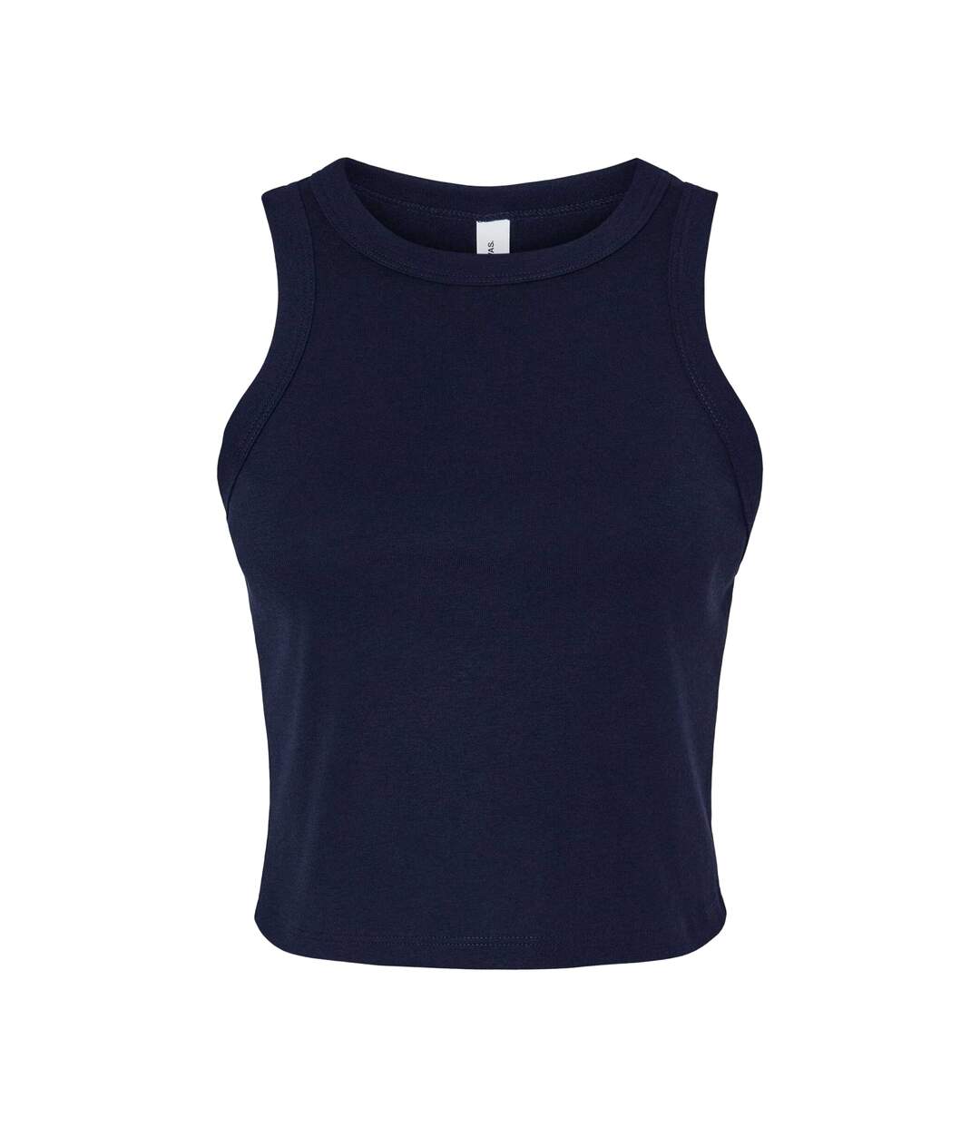 Womens/ladies Micro-rib Racerback Tank Top Solid Navy Bella + Canvas-1