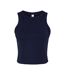 Womens/ladies Micro-rib Racerback Tank Top Solid Navy Bella + Canvas-1