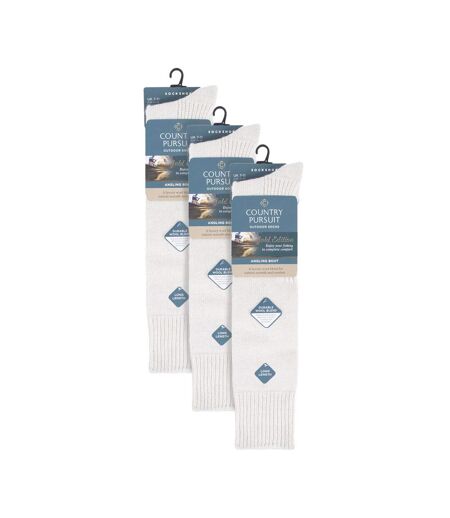 Country Pursuit - 3 Paires Homme Chaussettes Pêches Hautes Laine