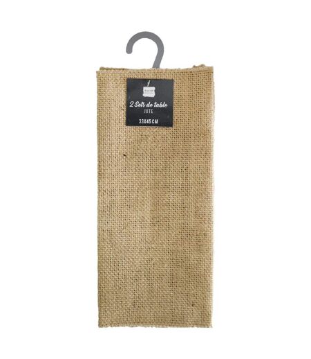 Lot de 2 Sets de Table en Jute Leny 33x45cm Beige