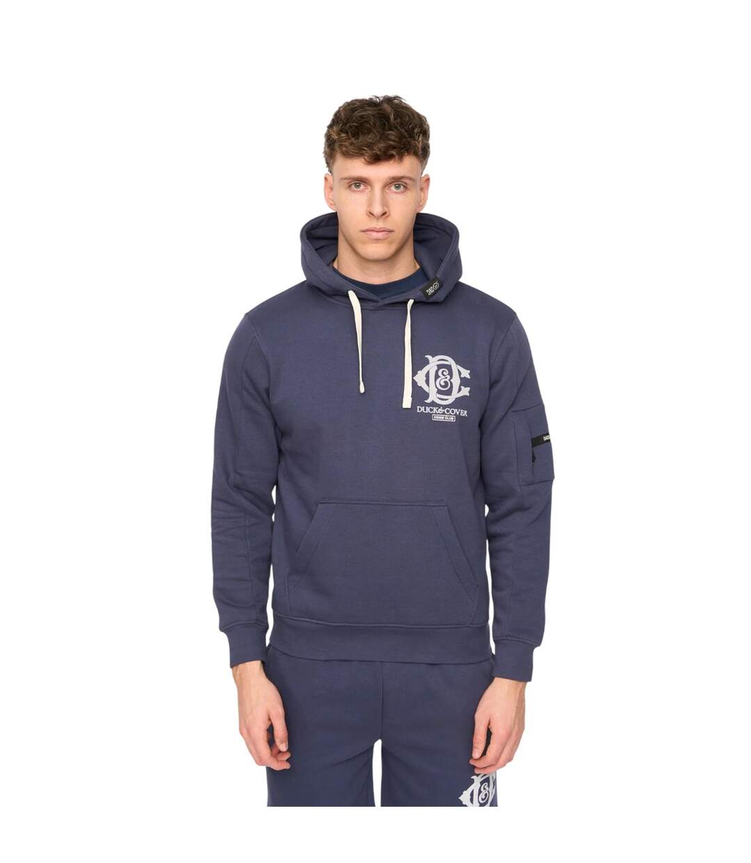 Mens Randolph Hoodie Bleu Marine Duck And Cover-2