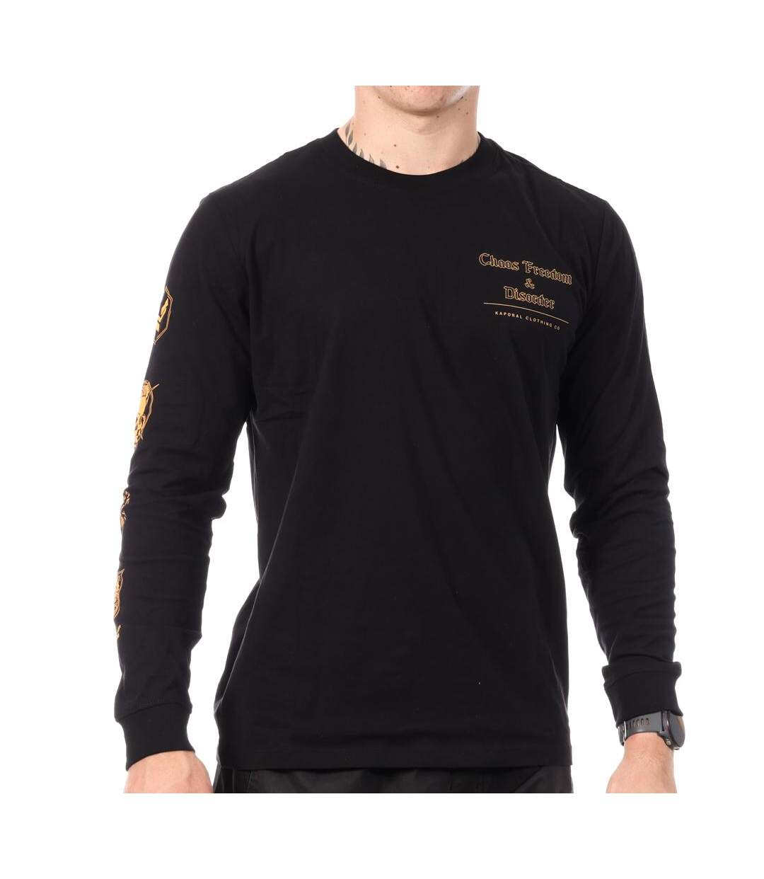 T-Shirt manches longues noir homme kaporal regan-1