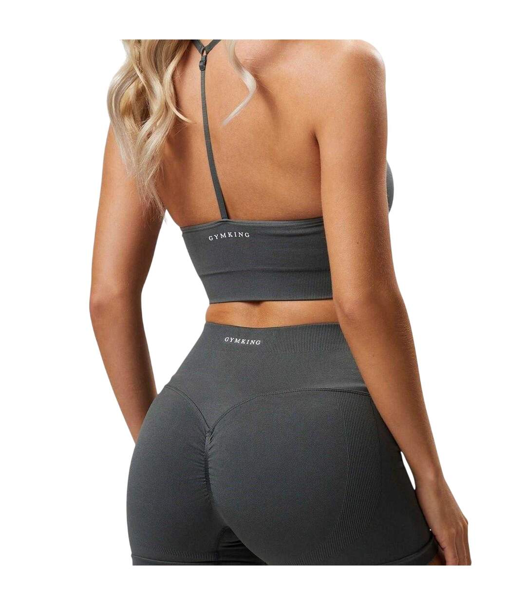 Brassière De Sport Motif/style Sans Coutures Femme Vert De Gris Gym King-3