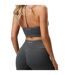 Brassière De Sport Motif/style Sans Coutures Femme Vert De Gris Gym King-3