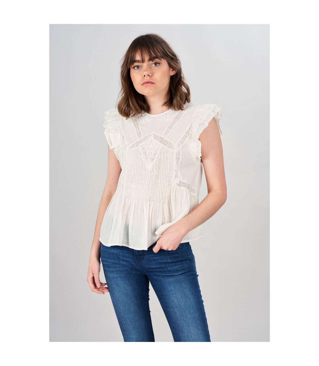 Blouse sans manches à volants ILDYA