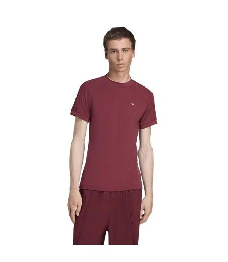 Mens Cali Jersey Crew Neck Raglan T-shirt Dark Red Adidas