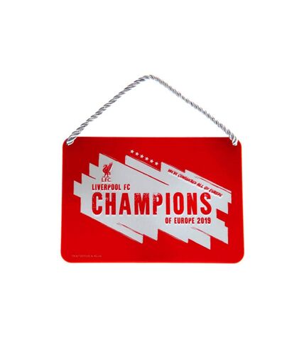 Liverpool FC - Plaque Champions Of Europe 2019 (Rouge) (Taille unique) - UTSG18223