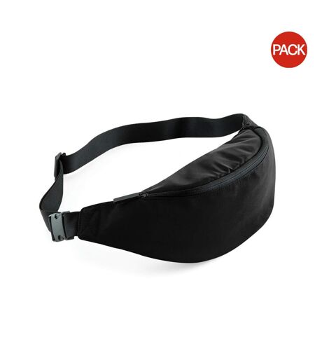 Pack of 2  Studio adjustable waistpack bag  one size jet black Bagbase
