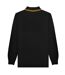 Mens Tipped Long-sleeved Polo Shirt Black Lambretta-2