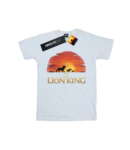 Disney Womens/Ladies The Lion King Movie Sunset Logo Cotton Boyfriend T-Shirt (Blanc) - UTBI29143