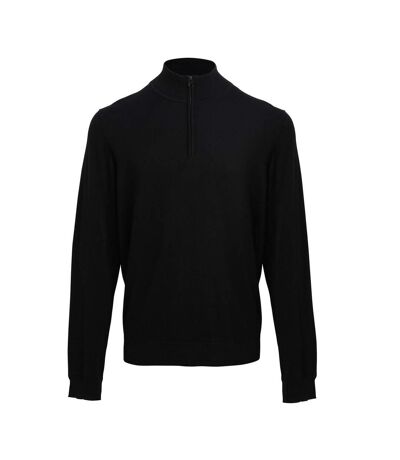 Premier Mens Zip Neck Sweatshirt (Black)