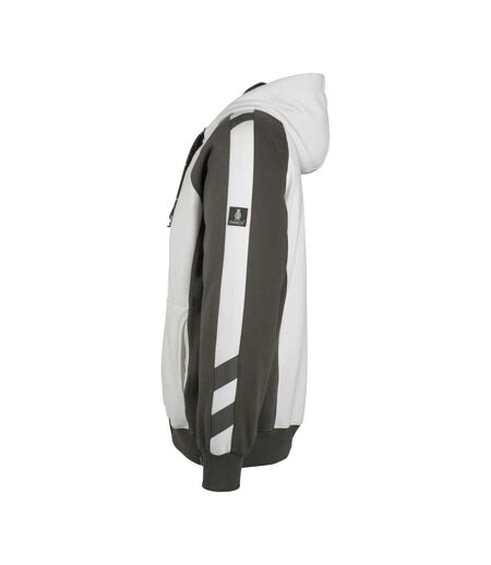 Mens Unique Wiesbaden Full Zip Hoodie White Dark Anthracite Mascot