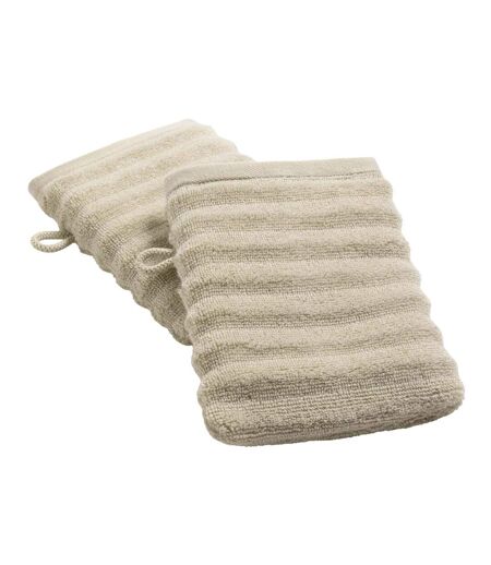 Lot de 2 Gants de Toilette Maya 15x21cm Taupe