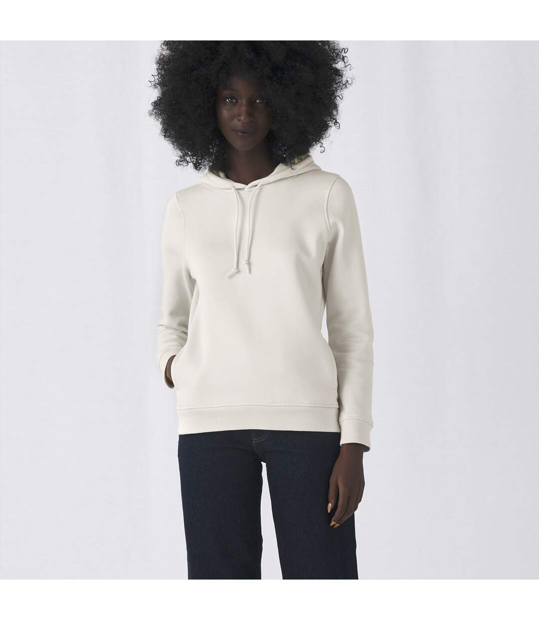 Womens/ladies Organic Hoodie Off White B&C-1
