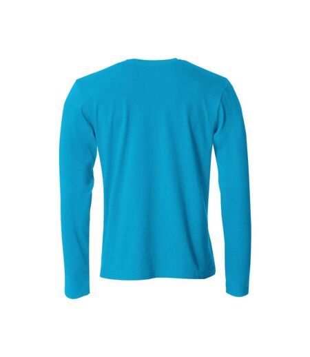 Mens Basic Long-sleeved T-shirt Turquoise Clique