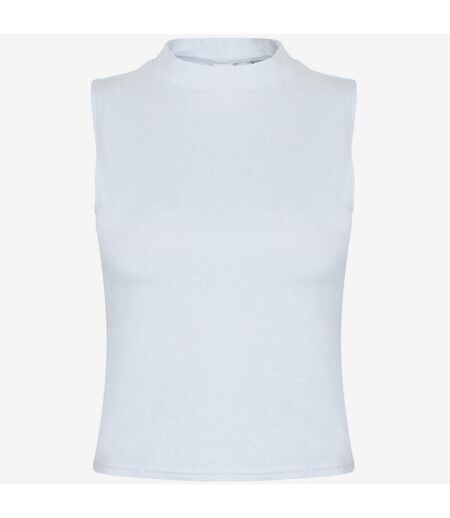SF Womens/Ladies High-Neck Tank Top (White) - UTPC6037