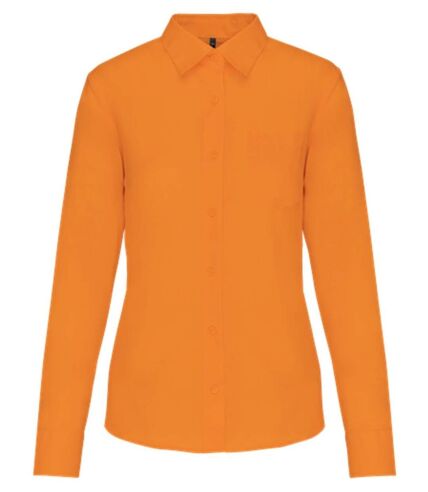 Chemise popeline manches longues - Femme - K549 - orange