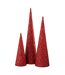Lot de 3 Cônes de Noël Perles 45cm Rouge-1