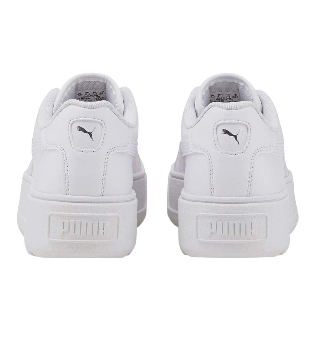 Womens/ladies Karmen Leather Trainers White Puma-2