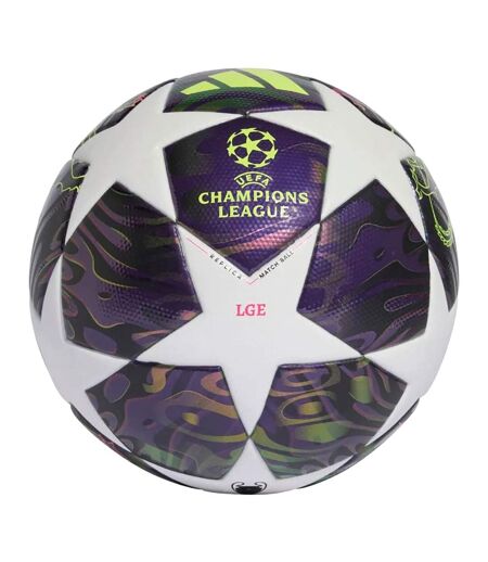 Ballon De Foot Motif/style Ligue Des Champions De L´uefa Taille 5 Violet Blanc Adidas