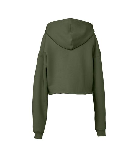 Bella + Canvas Womens/Ladies Fleece Crop Hoodie (Military Green) - UTBC5549