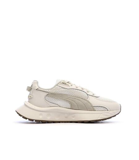 Chaussures de running beige femme puma wild rider futurism