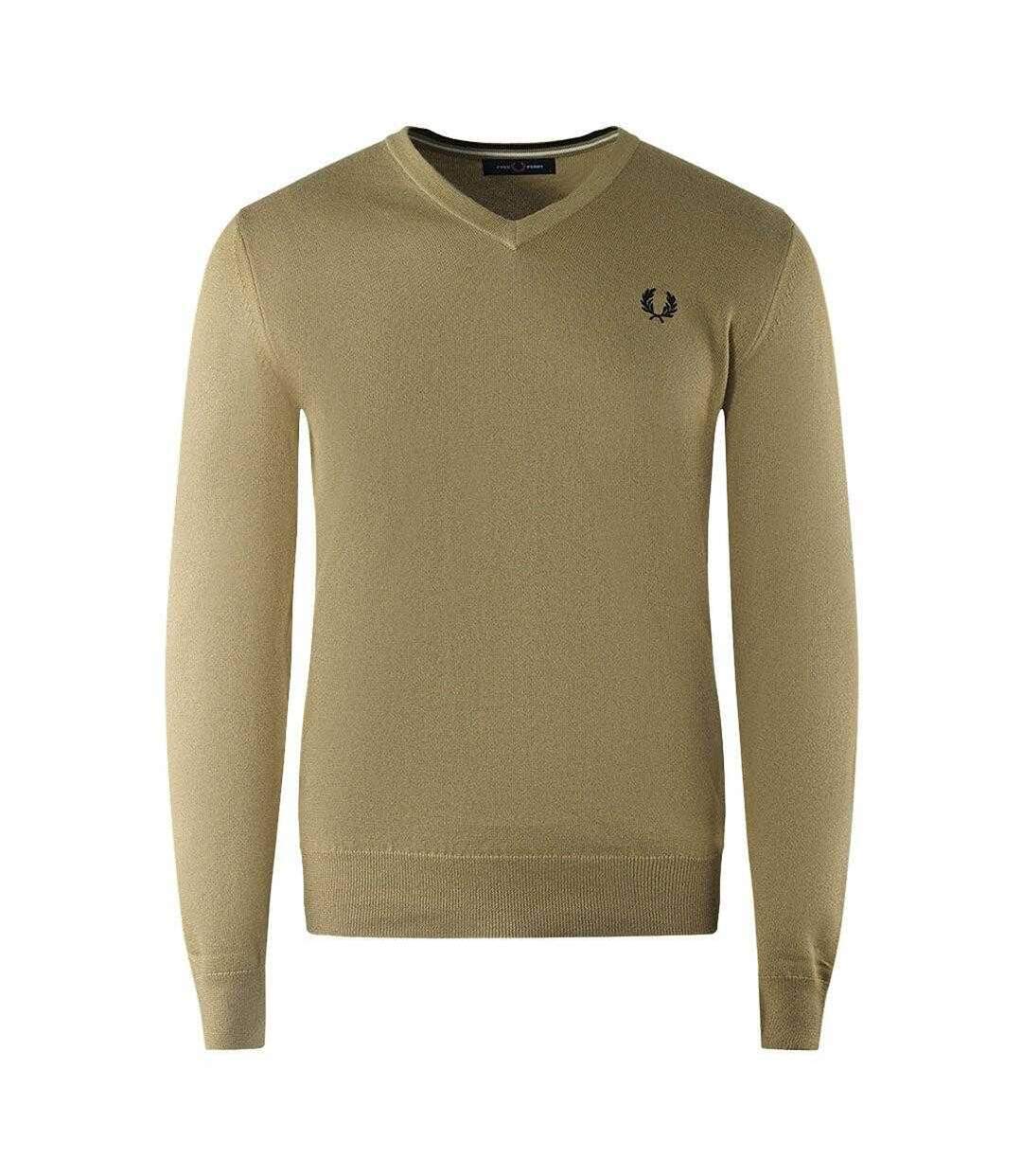 Pull Classic Homme Marron Clair Fred Perry-1