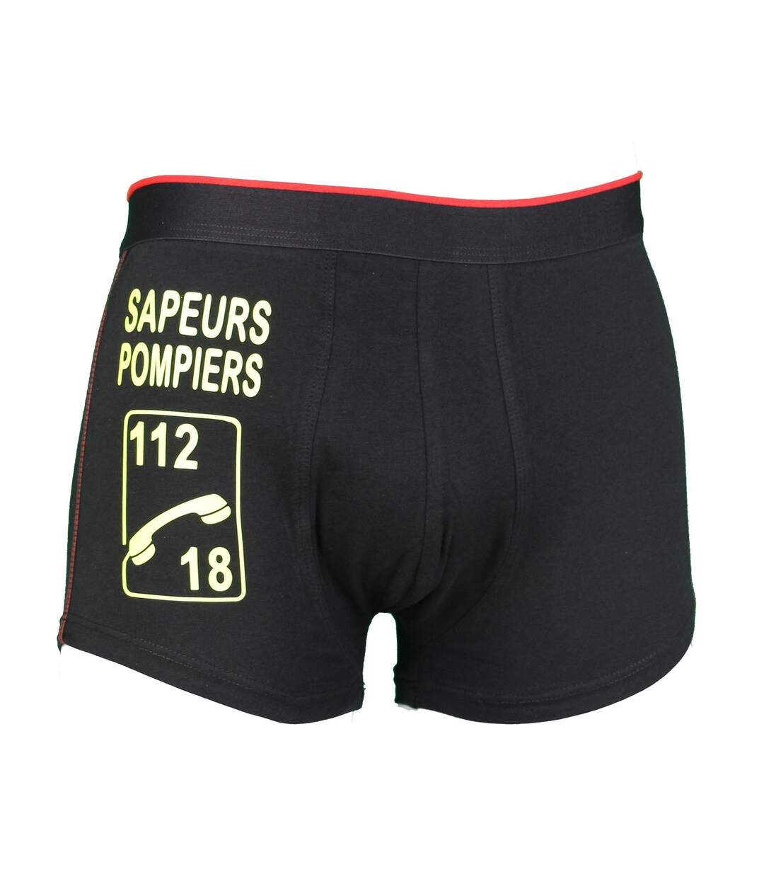 Boxer Sapeurs Pompiers logo 112 - 18 - Homme - noir-2