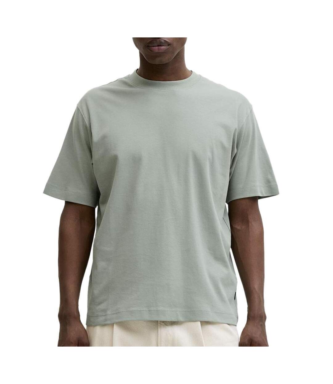 T-shirt vert homme jack & jones neck-1