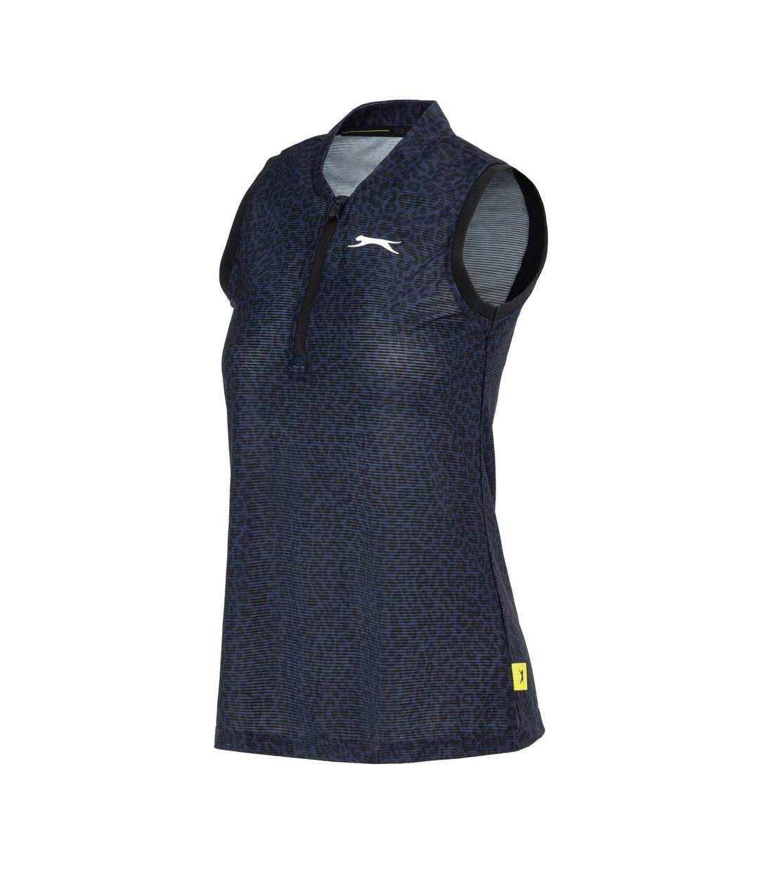 Polo Sans Manches Motif/style Léopard Femme Noir Slazenger-3