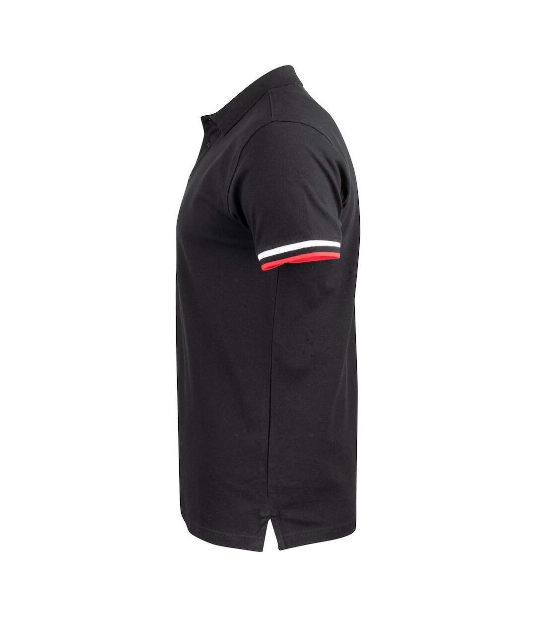 Clique Mens Newton Stripe Detail Polo Shirt (Black)