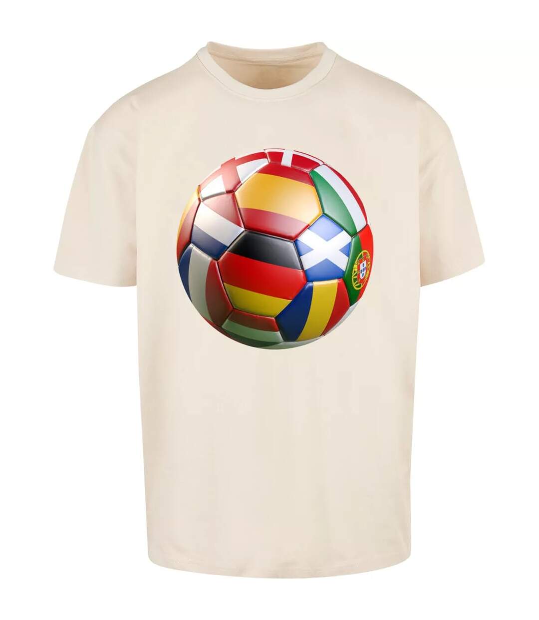 T-shirt Footballs Coming Home Europe Tour Homme Sable Mister Tee-2