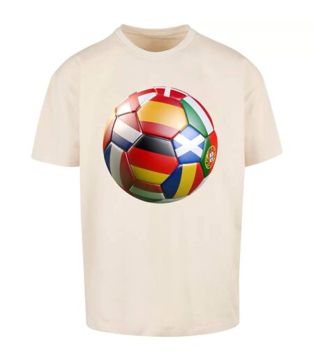 T-shirt Footballs Coming Home Europe Tour Homme Sable Mister Tee