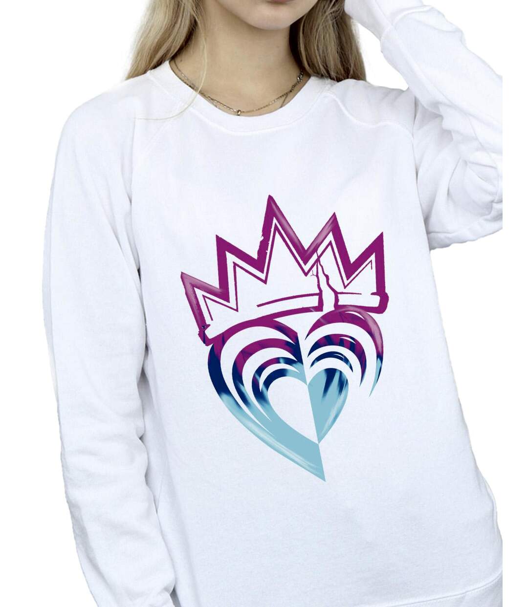 Disney - Sweat DESCENDANTS PINK CROWN - Femme (Blanc) - UTBI15550-3
