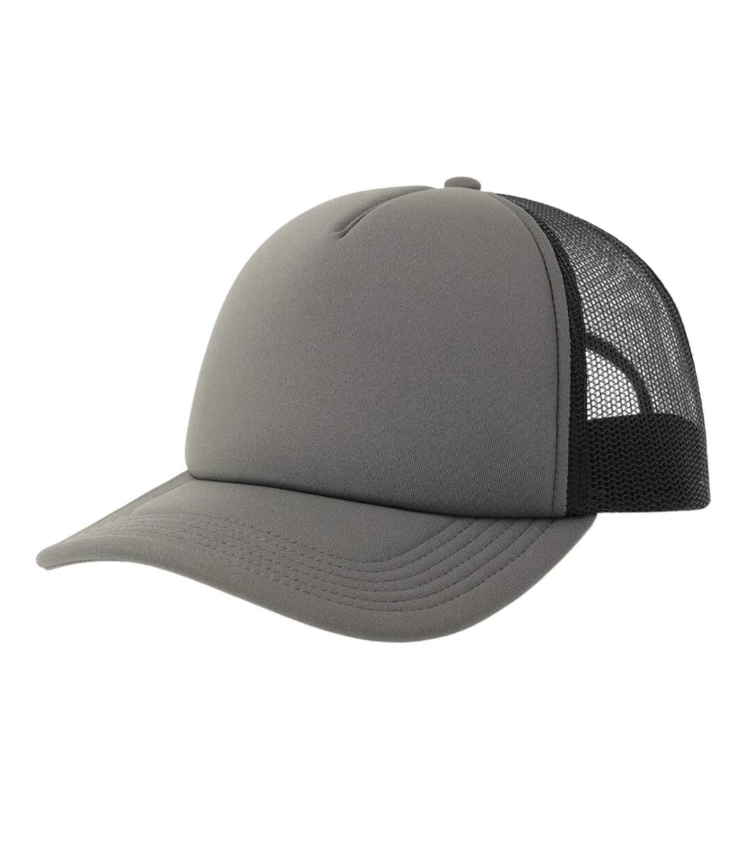 Casquette Trucker Motif/style 5 Panneaux Rapper-s Adulte Gris Foncé Noir Atlantis-1