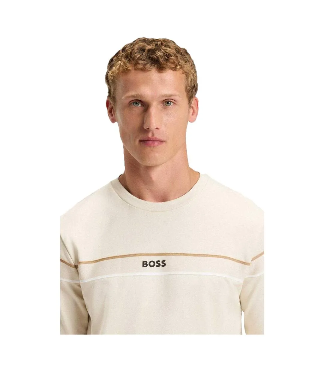 Sweat Homme Blanc Boss-4