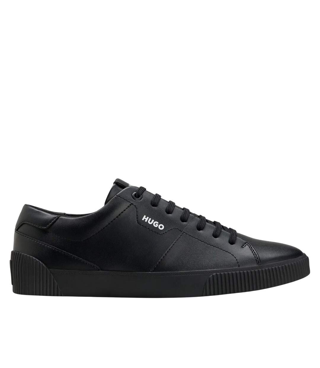 Mens Zero Leather Tennis Trainers Black Hugo-4