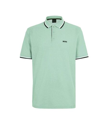 Mens Paddy Short-sleeved Polo Shirt Green Boss