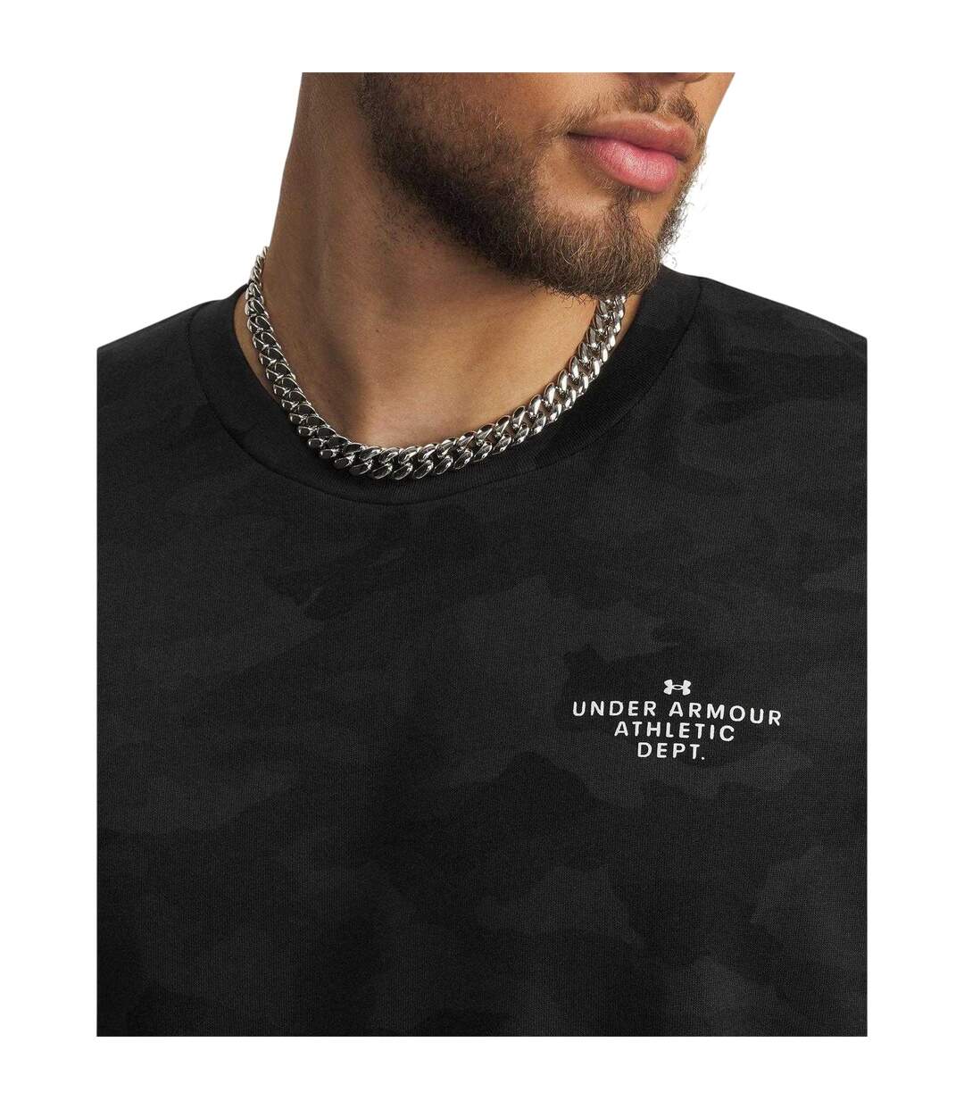 Mens Heavyweight T-shirt Black White Under Armour-3
