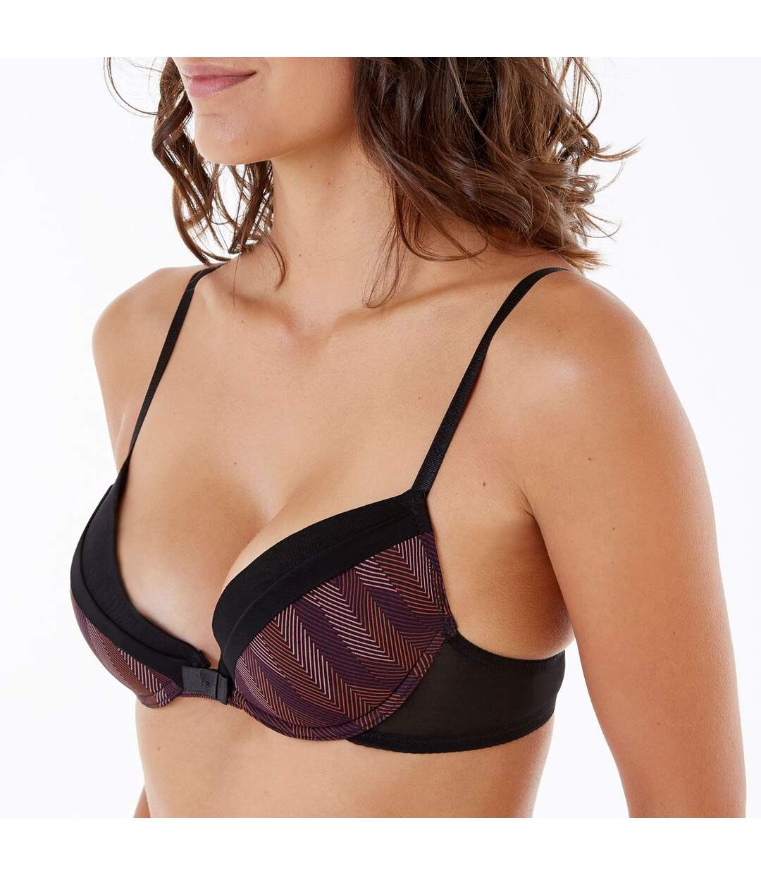 Soutien-gorge ampliforme coque moulée rouge/noir Fly-2