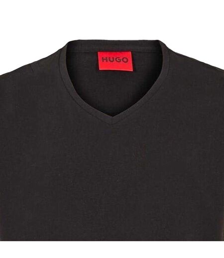 Mens Plain V Neck T-shirt Black Hugo