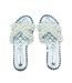 Womens/ladies eve pearl flat heel sliders silver Where´s That From